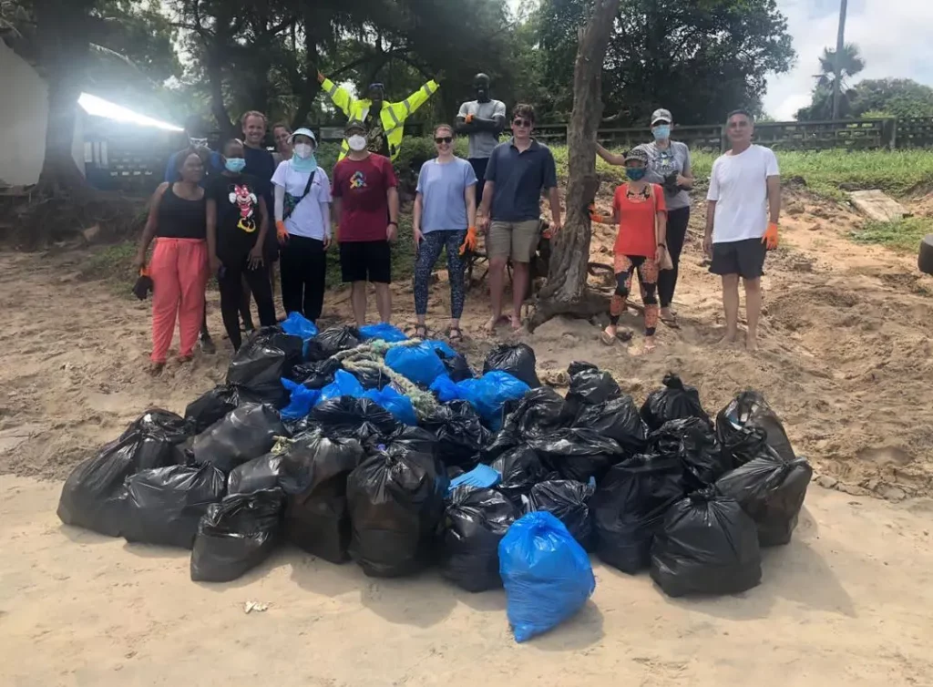 Beach cleaning day in Gambia