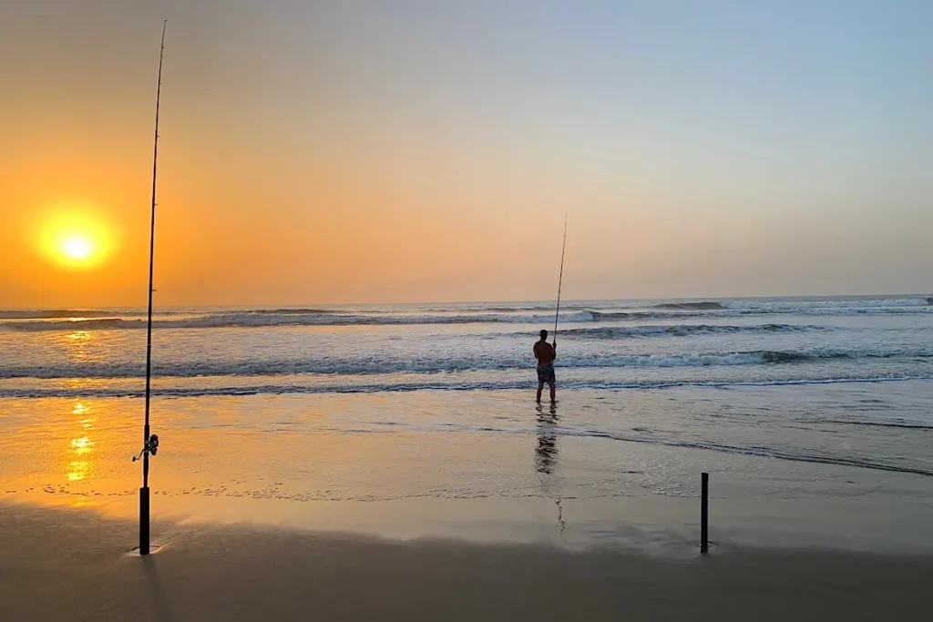 pesca en la playa
