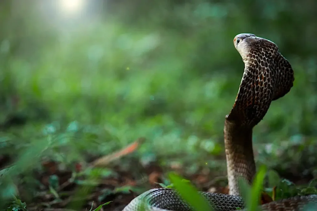 Zwarthalsspuwende cobra