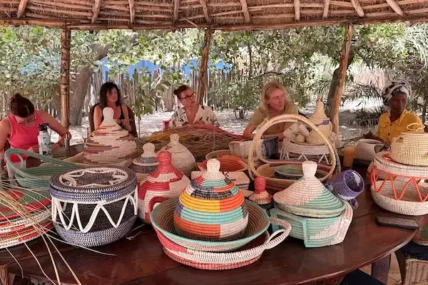 Basket weaving at Footsteps Eco lodge